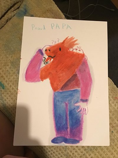 My Artwork Proud Papa Gel Crayon, Coloured Pencils With Blender.jpg